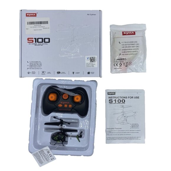 SYMA S100 MINI RC Helicopter 3.5CH Gyro Stabilizer Altitude Hold 8 yrs + Toy - Picture 1 of 16